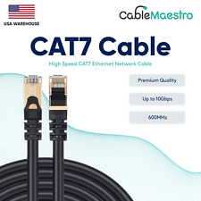 CAT7 Ethernet Cable LAN Copper Patch Cord S/FTP Shielded Wire Gaming 6-200FT Lot picture
