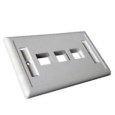 100 -Single Gang 3 Port Faceplate with ID Windows White picture