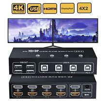 Dual Monitor Displayport HDMI KVM Switch 4X2 2X2 4K 60Hz DP 1.2 USB KVM Switcher picture