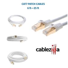 Cat7 Cable Ethernet Network High Speed Patch Cord White 6FT- 25FT Multi Pack LOT picture