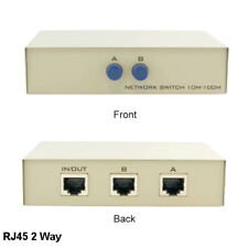 Kentek RJ45 2 Way Data Transfer Switch Box Button Network IO AB CAT5 CAT6 Device picture