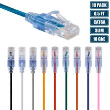 10x 0.5FT CAT6A RJ45 Ethernet LAN Network Patch Cable Slim Cord Router 10-Color picture