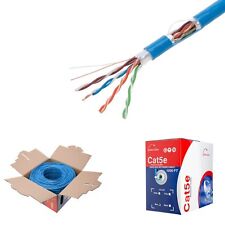 Shielded Cat5e 1000ft Blue Network FTP Cable, Solid 24AWG Ethernet Bulk Wire picture