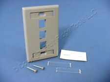 Leviton Gray Quickport 1-Gang 3-Port with ID Window Wallplate Cover 42080-3GS picture