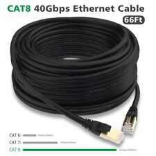 US Long Extension 66FT Cat 8 Optical Fiber CL3 Outdoor Ethernet Cable 40Gbps LOT picture