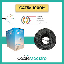 CAT5e 1000FT Ethernet UTP Cable Network 24AWG RJ45 Solid CCA Pull Box  picture
