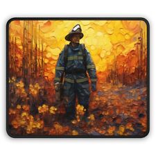 Firefighter Mouse Pad Impressionist, Firefighter Gaming, Christmas Firefighter picture