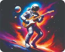 Rock N Roll Playing a Fender Guitar On the Moon Mouse Pad    7 3/4  x 9