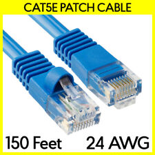 150 FT Cat5e Patch Cable Blue LAN Internet Cat 5e Cord RJ45 Modem Ethernet Cable picture