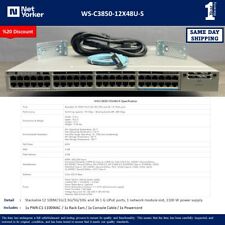Cisco WS-C3850-12X48U-S Catalyst 3850 48 Port UPOE Switch - Same Day Shipping picture