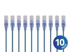 Monoprice Cat6A Ethernet Network Patch Cable - 50 Feet - Blue | 10-Pack, 10G picture