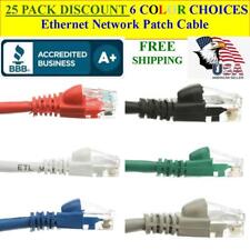 25 PACK 35 Ft Cat5e Ethernet Network Computer Patch Cable for PC, XBOX, PS3, PS4 picture