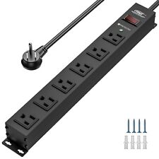 CRST 1875W 6 Outlet Heavy Duty Power Strip with Switch,Surge Protector,Mountable picture