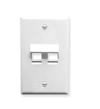 Icc IC107DA2WH Faceplate, Angled, 1-gang, 2-port, White picture