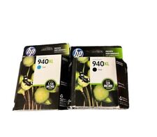 Lot Of 2 HP Officejet 940XL Ink Black And Blue Cyan Ink Cartridge Nice picture