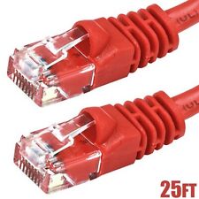 25FT Cat6 RJ45 Network LAN Ethernet UTP Crossover Cable Cord 550Mhz 24AWG Red picture