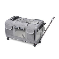 Rolling Pet Carrier Airline Approved Trolley Wheels Dog Cat Traveling Camping picture