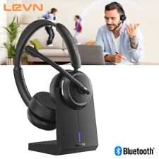LEVN Bluetooth Wireless Headset, With Noise Canceling Microphone & Charging Base picture