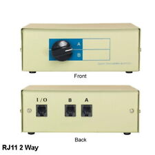 Kentek 2-Way RJ11 Manual Data Transfer Switch Box Phone Jack 11 Pin Modem Fax picture