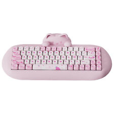 Cute Cat Silicone Wireless BT5.0/2.4G/Wired RGB Mechanical Gaming Keyboard picture