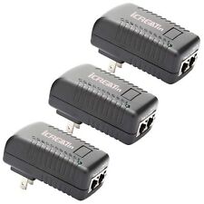 3-Pack Wall Poe Injector Power Suppy Over Network Adaptor 802.3Af 48V 24W 0.5A picture