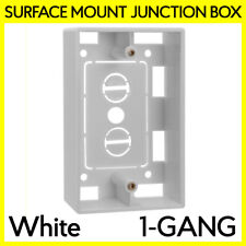 Single 1 Gang White Plastic Surface Mount Mounting Junction Box For Wall Plate picture
