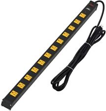 12 Outlets 1875W Power Strip Surge Protector 15FT Power Cord 1800 Joules picture
