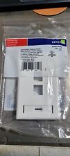 Leviton 42080-2WS, QUICKPORT SINGLE-GANG WALLPLATE, 2-PORT, WHITE - Lot of 25 picture