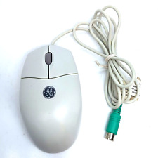 VTG Wired PS2 Ball Mouse White Cream Colored GE WK 1605 picture