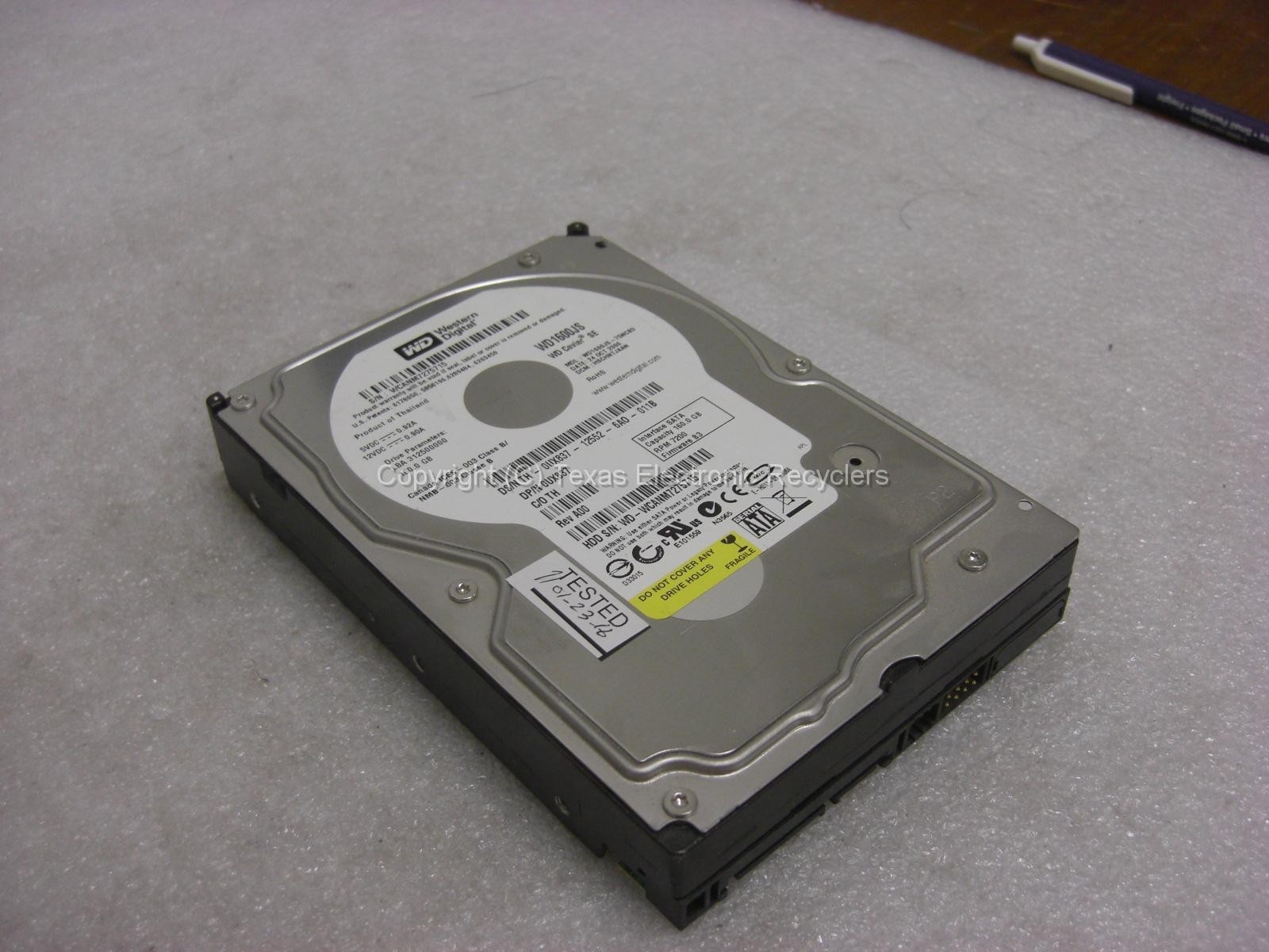 Dell 0ux837 ux837 Western Digital wd1600js-75ncb3 160 GB SATA hard drive TESTED