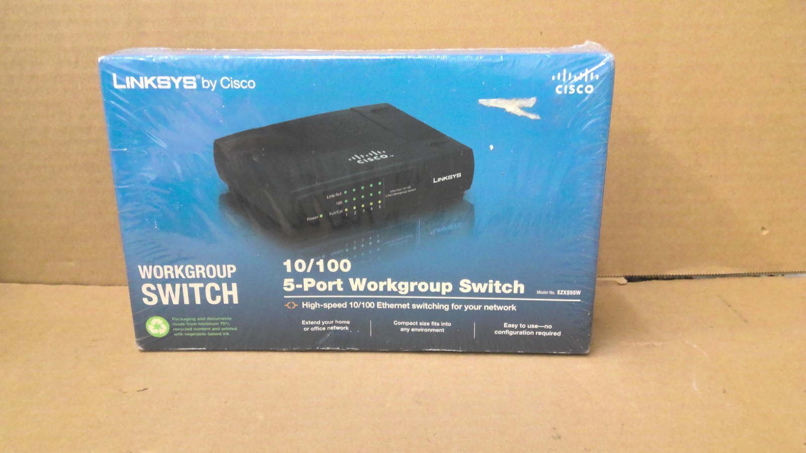 LINKSYS 5-Port Workgroup 10/100 Ethernet Unmanaged Switch Sealed