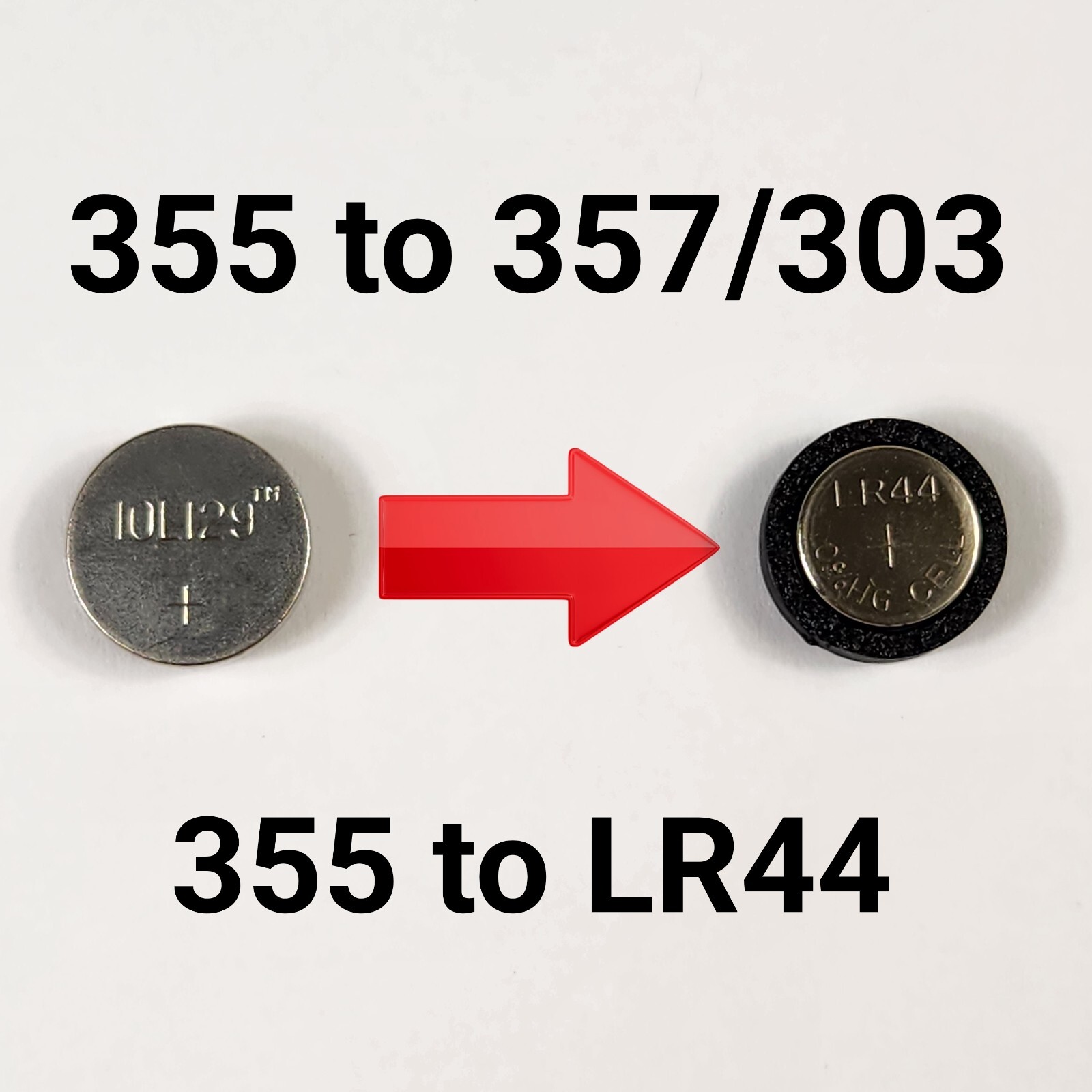 355 to 357 303 LR44 Battery Adapter Spacer Bushing for LED Hamilton Omega Pulsar