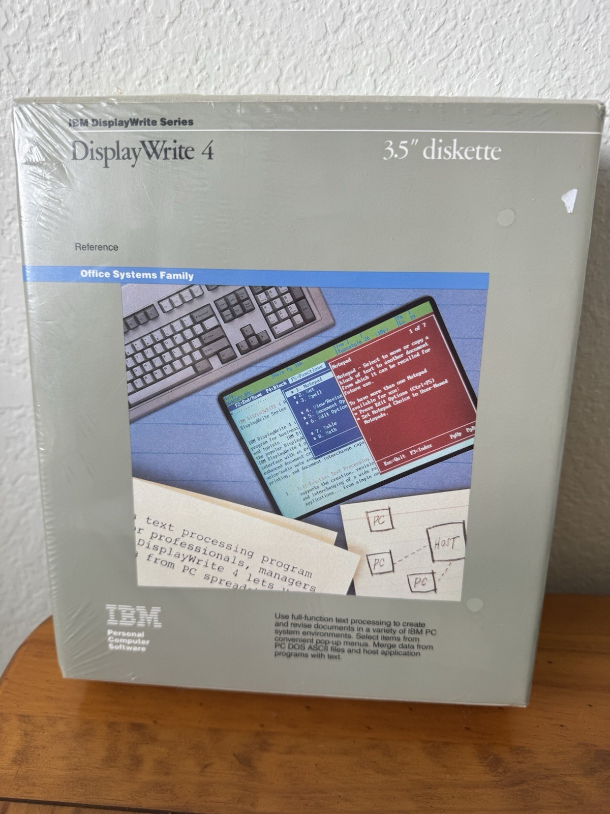 NEW IBM DisplayWrite 4 Series 3.5”Floppy Diskette Computer Software PC DOS 1986