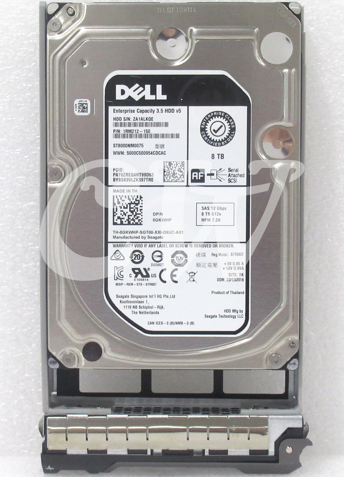 Dell GKWHP ST8000NM0075 8TB 7.2K RPM 12Gb/s 3.5