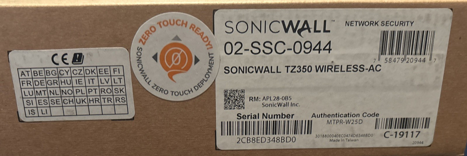 SonicWall TZW350 - NEW IN BOX