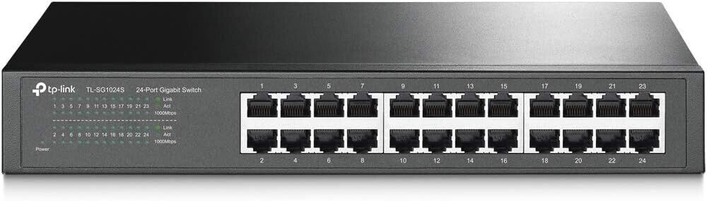 TP-Link 24 Port Gigabit Fanless Switch Desktop/Rack Plug & Play Shielded Ports