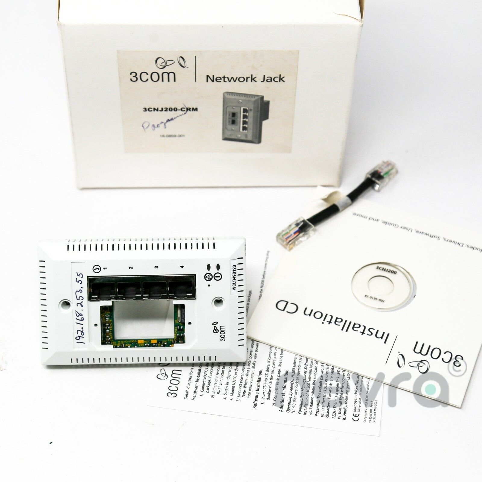 3Com 3CNJ220-CRM Cream Color Intellijack 4 Port Switch without Power Adapter