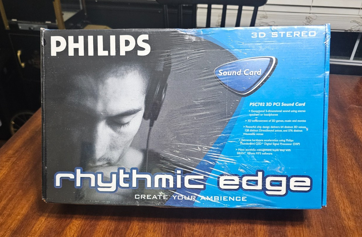 Philips Rhythmic Edge PSC702 3D PCI Sound Card - New Sealed Vintage