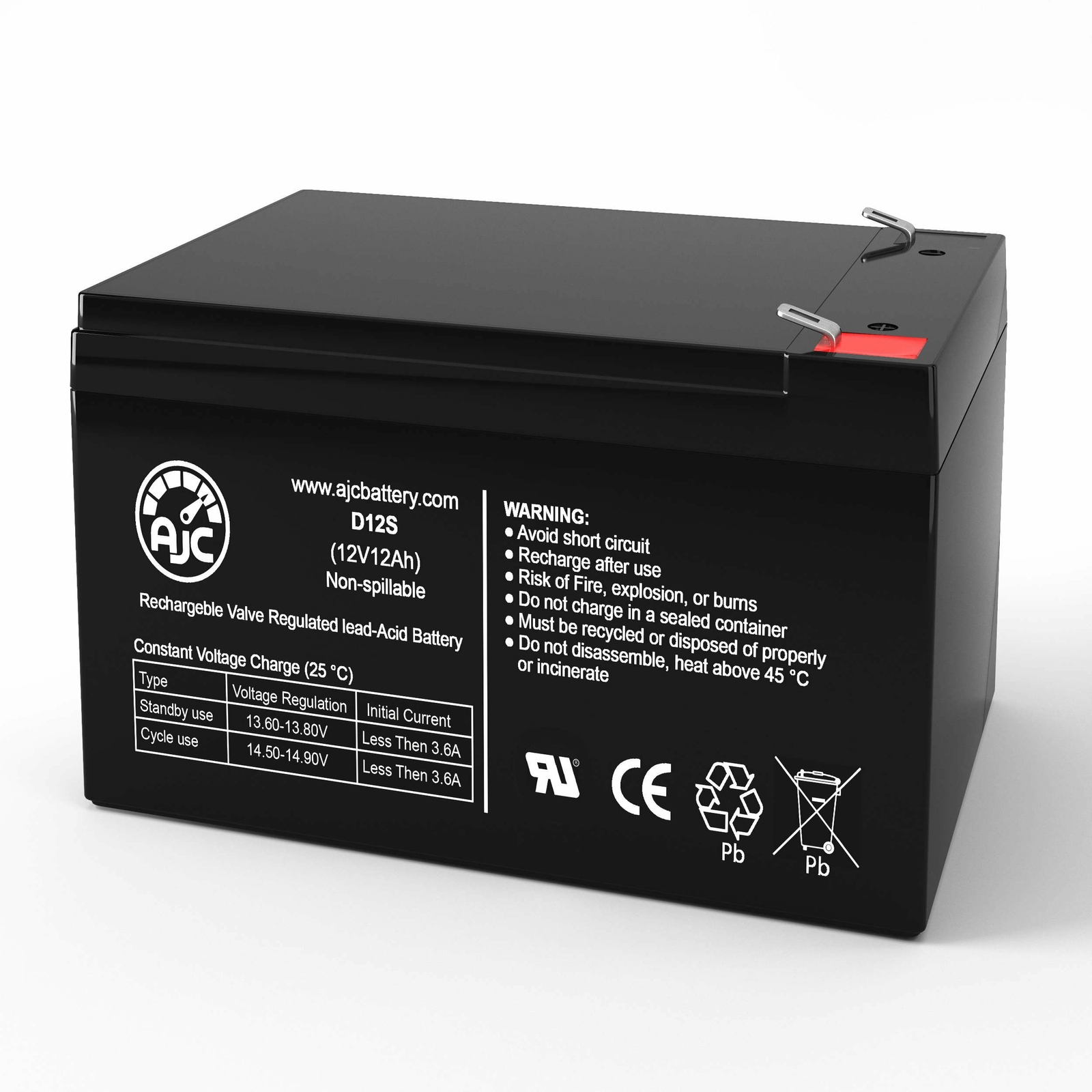 AJC Battery Compatible with Power ES12-12 12V 12Ah UPS Battery