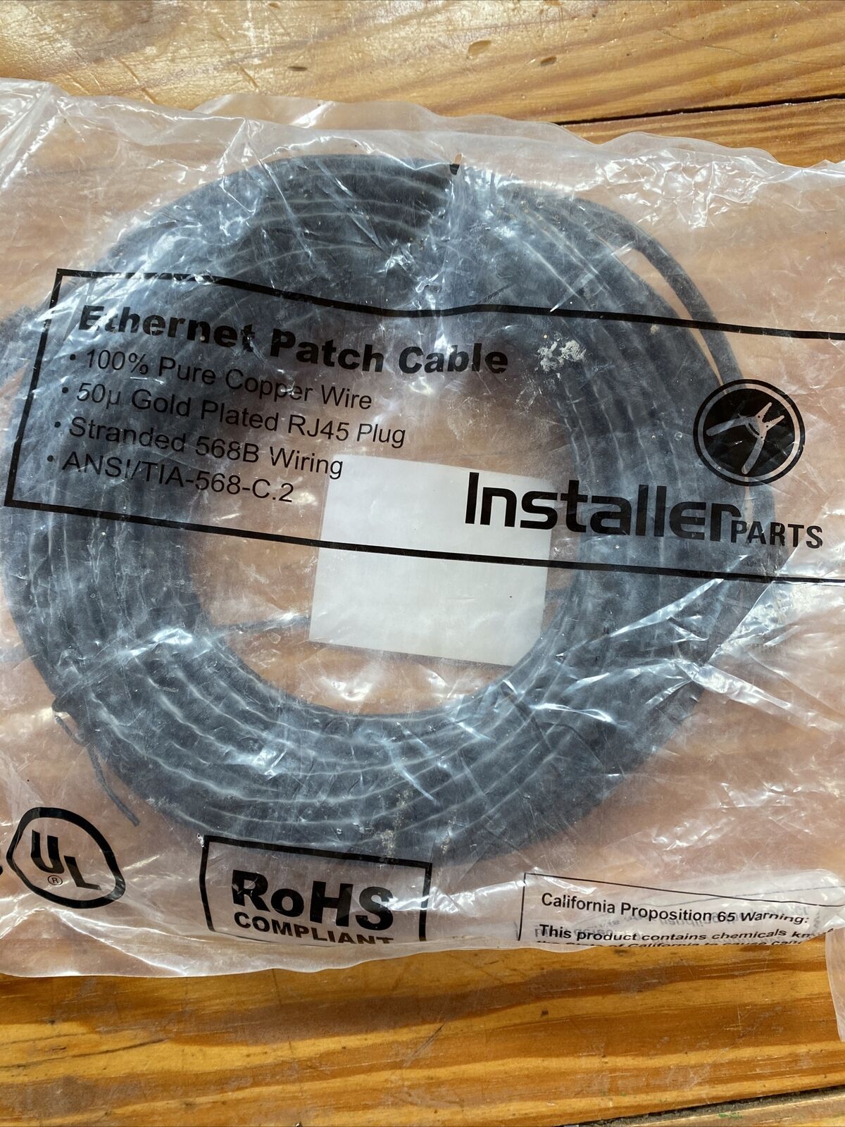 InstallerParts Ethernet Patch Cable Cat.6 UTP BLACK 550 Mhz 40’