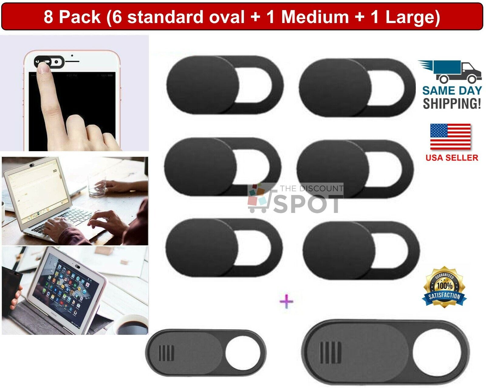 8PCS WebCam Cover Slide Camera Privacy Security Protect Sticker For Phone Laptop