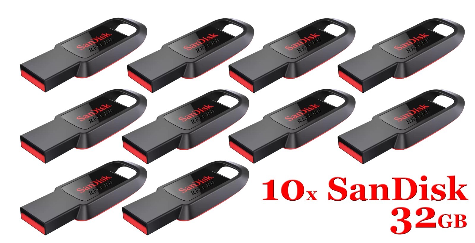 LOT 10x SanDisk 32GB Cruzer Spark USB 2.0 flash drive 32 GB SDCZ61-032G 32G