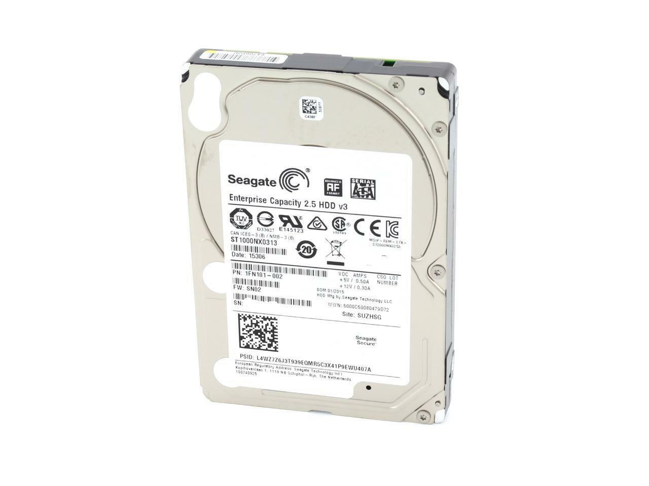  Seagate 1TB SAS ST1000NX0373 Hard Drive HDD Enterprise Capacity 2.5