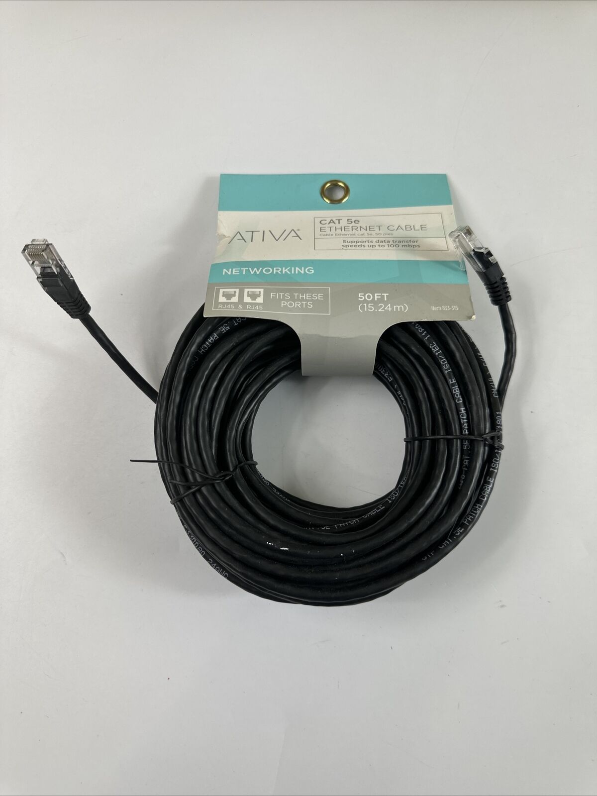 Ativa Cat 5e RJ45 High Speed Ethernet Cable ~ 50FT ~ Model 833-315~ New