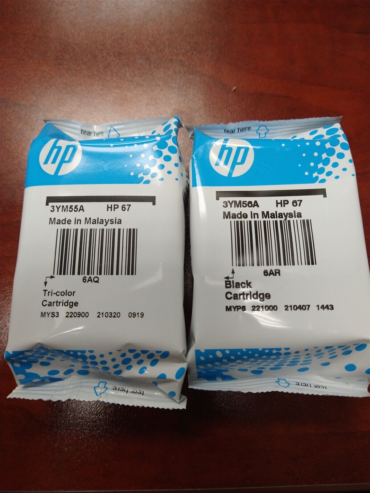 2PK Genuine HP 67 Black & Color Ink Cartridges for Deskjet 4155/e EXP 12-2024