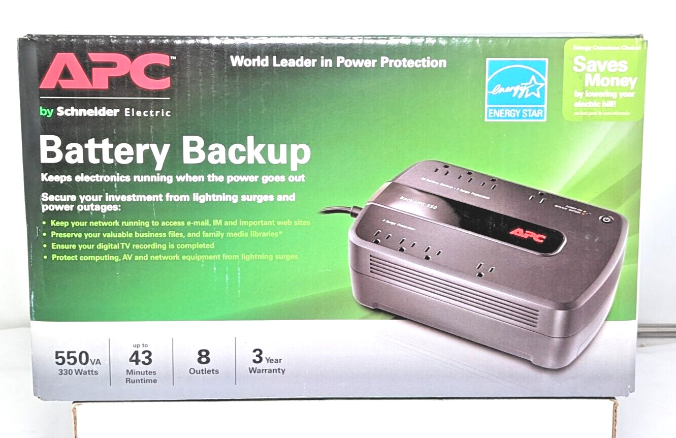 NEW Sealed APC Back-UPS ES 550VA Desktop UPS - BE550G