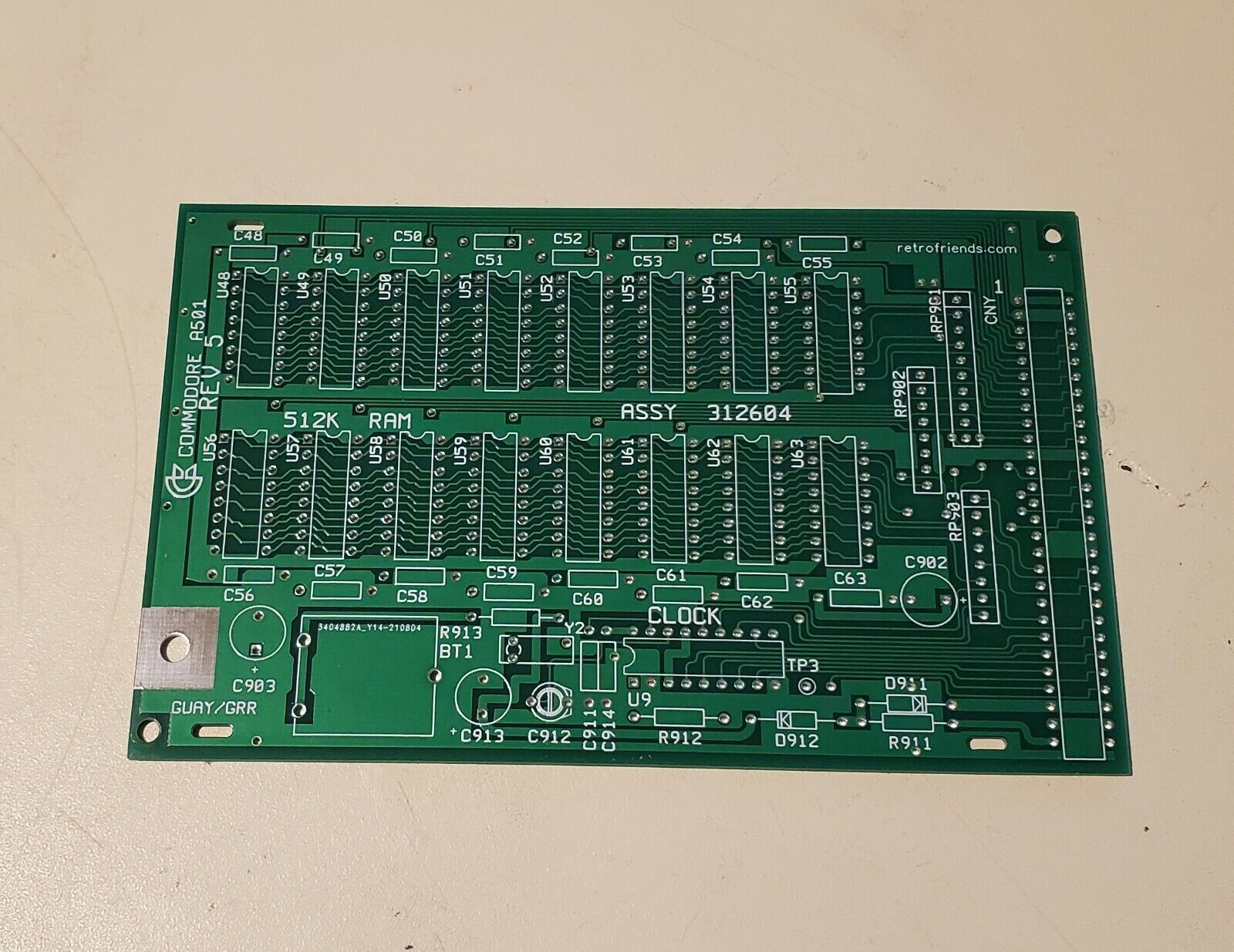 Amiga A501 R5 Replica PCB 500 Memory Expansion. Fix your A501 or make a new one.