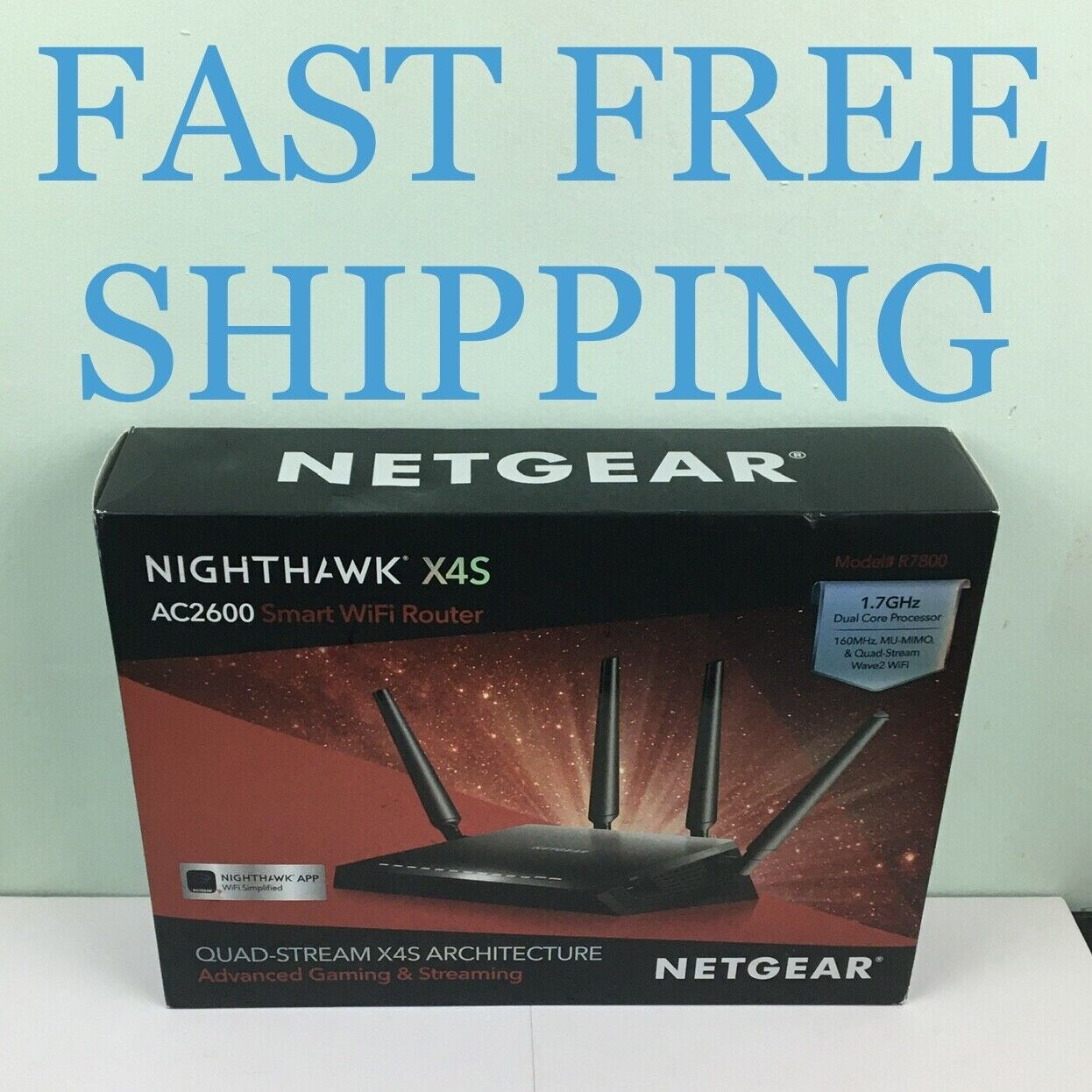 NETGEAR R7800-100NAS Nighthawk 2600Mbps X4S Smart WiFi Router support 45 Devices