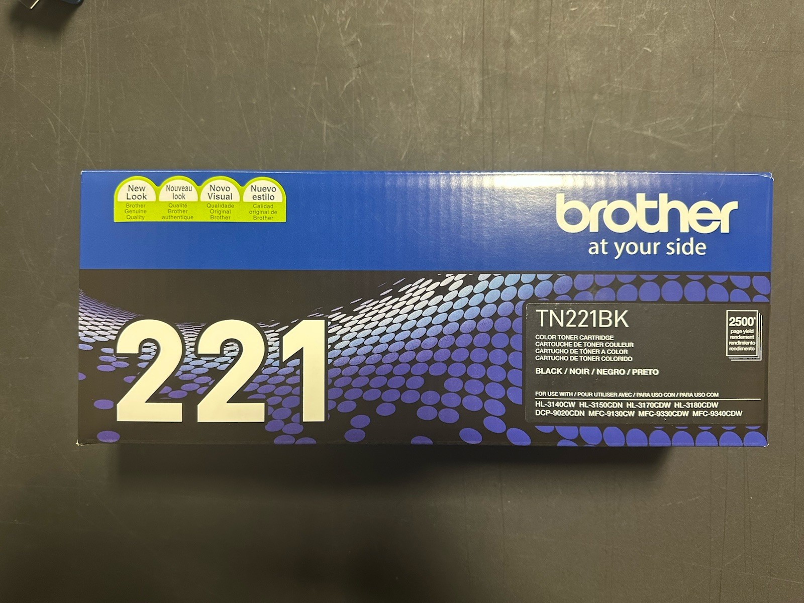 Genuine OEM Brother TN221BK Black Original Laser Toner Cartridge TN-221 - SEALED