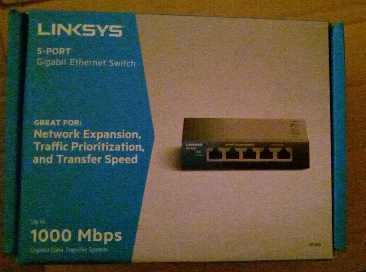Linksys SE3005 5-port Gigabit Ethernet Switch 1000 MBPS 